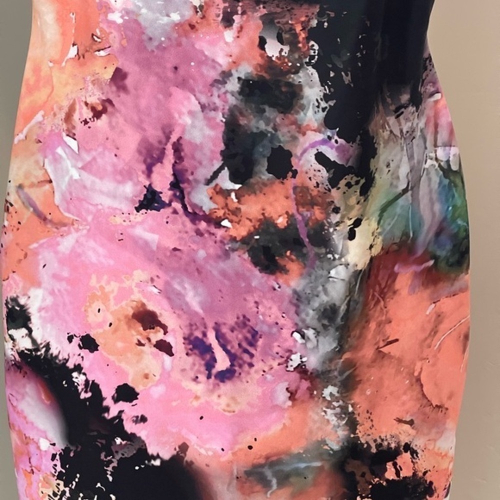 Chiara Boni La Petite Robe Size 2 Watercolor Abstract Sleeveless Dress 38 EUC - Picture 7 of 14